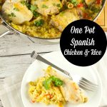 One Pot Spanish Chicken And Rice - Delicious and simple chicken dinner recipe flavored with saffron, veggies and stock that your family will love. I love it